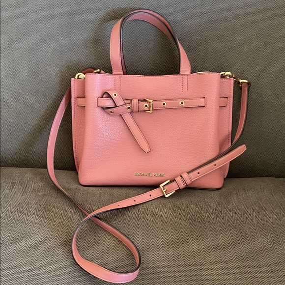 SOLD!Michael Kors Emilia Small Pebbled Leather Satchel Bag in Rose, Retails $498 - Picture 13 of 17